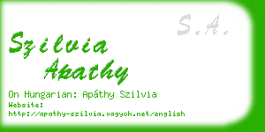 szilvia apathy business card